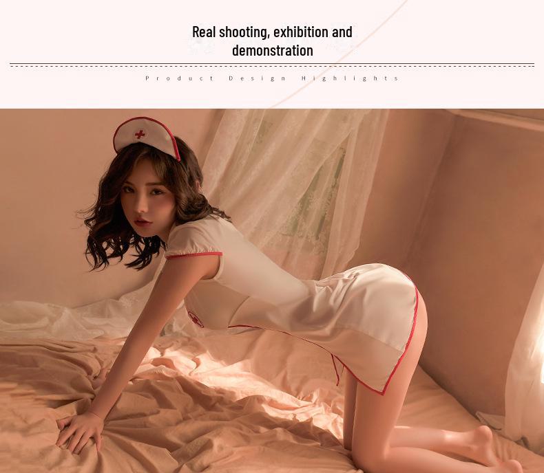 Manyan Sexy Lingerie: Hollow Chest Slit Nurse Uniform Dress (1937)