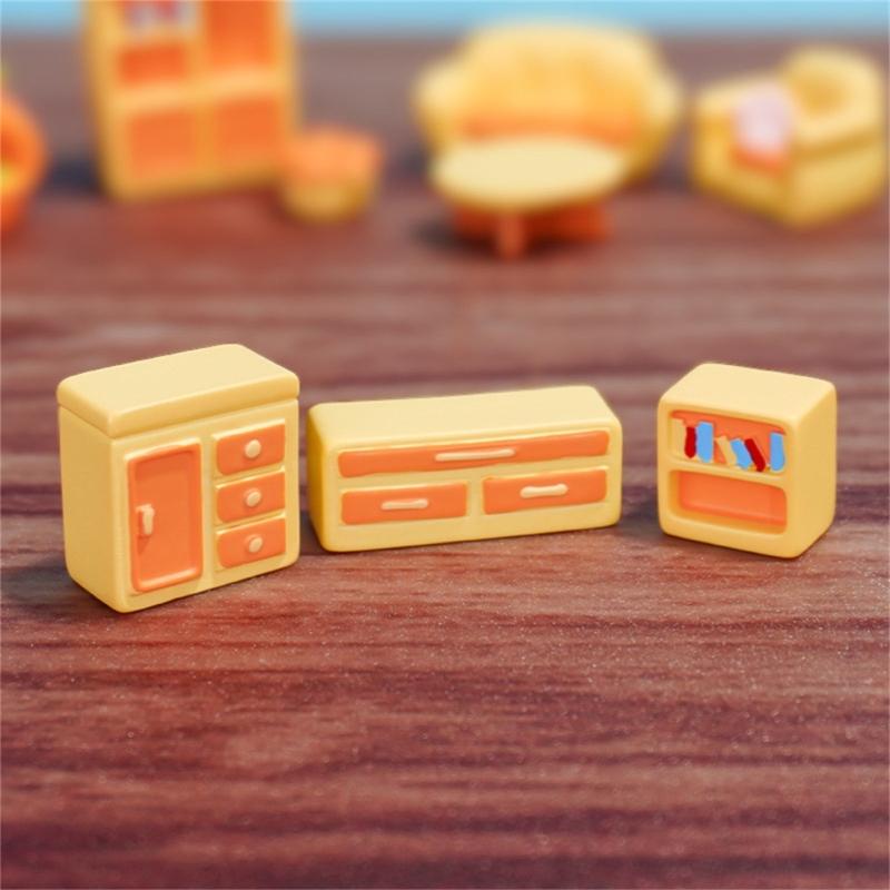 Landscape Resins Furniture Living Room Accessories Miniature Set 10Pieces for DIY Enthusiasts and Dollhouses Ornaments