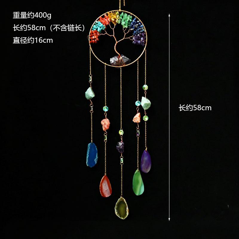 Hot Selling Folk Art Natural Crystal Wind Sun Catcher Sunshine Rainbow Dream Catcher Moon Wind Chime Pendant Christmas One Size