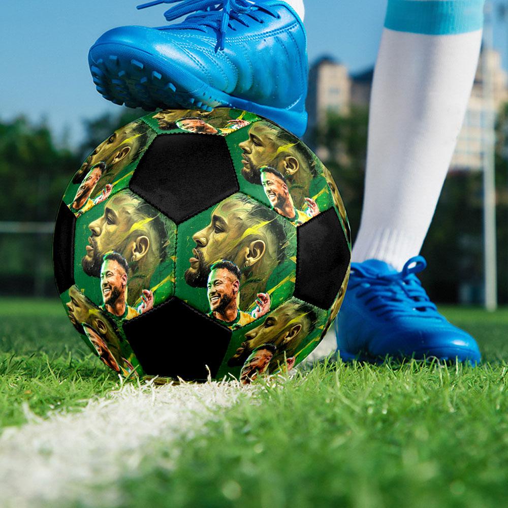 Neymar Soccer Ball Size 5 Colorful Machine Stitched PVC Competition Ready Durable High-Bounce