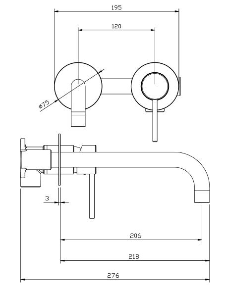 Bateria Umywalkowa Podtynkowa  Gun Metal Ultimate  Avapax Abul141411
