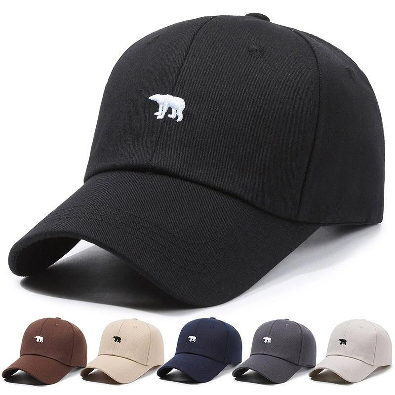 1Piece Baseball Cap New Spring Summer Solid Sunhat Embroidered Polar Bear Men Women Cotton Snapback Caps Mountaineering Hat