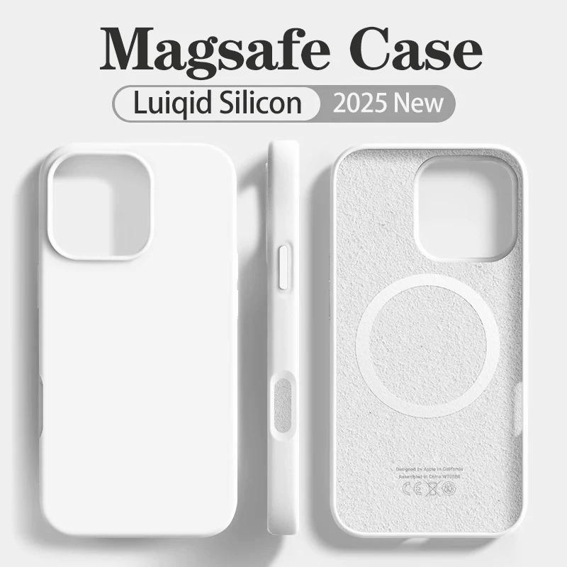 Official Original Liquid Silicone Magnetic Phone Case For iPhone 17 Air 16 15 14 Plus 13 12 Pro Max 17Pro For Magsafe Soft Cover