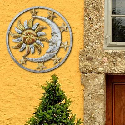Dekoration, 11" Handgefertigte Wandskulptur zum Aufhängen für Innen und Außen Wohnzimmer, Garten, Terrasse