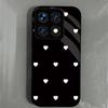 Cute Polka White Hearts Phone Cover for Xiaomi 15T 14T Pro Hard Gloss Acrylic Back Soft TPU Frame Anti-scratch Protective Case