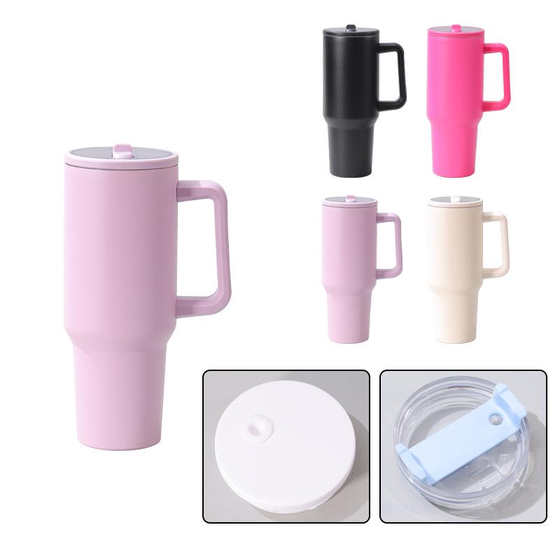 40oz Bärbar Rostfri Dubbelväggig Ismugg med Sugrör - Stor Kapacitet & Isolerad.