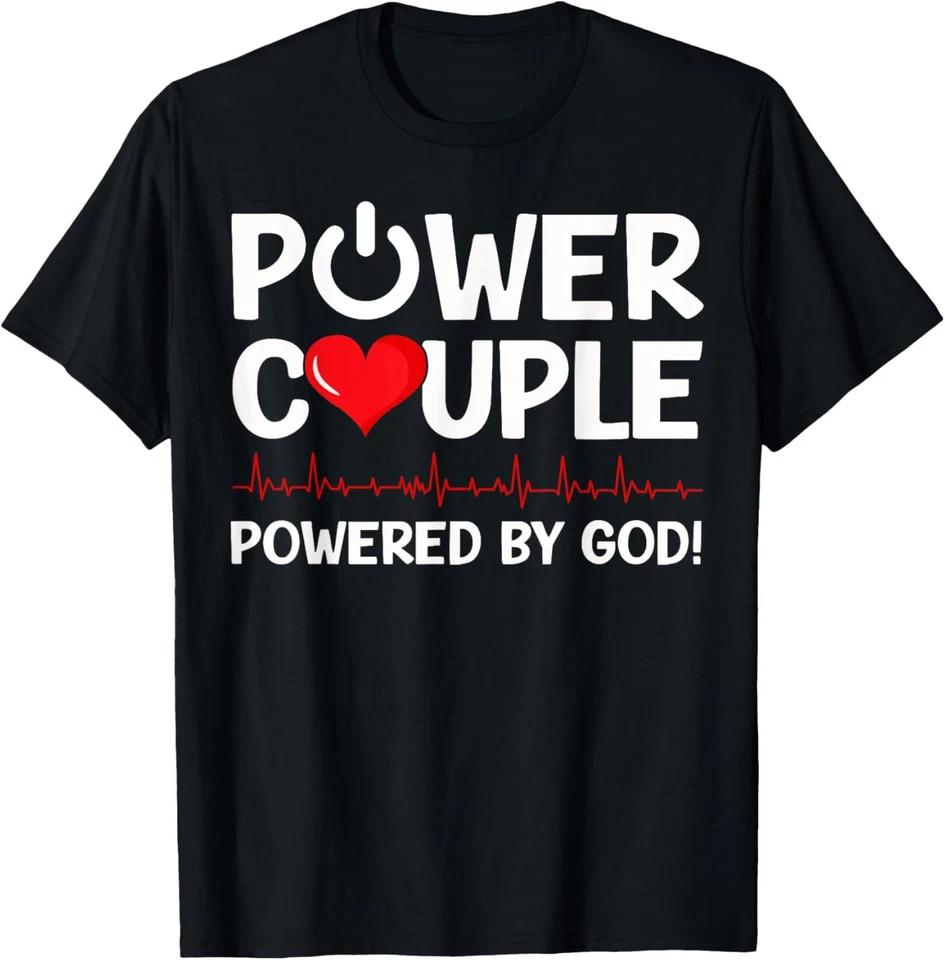 Power Couple Christian Couples Matching Valentines Day T-Shirt S