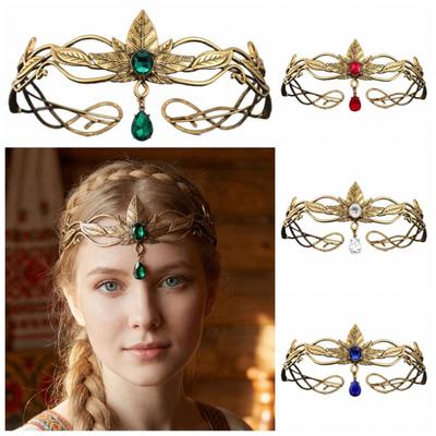 Vintage King Round Elves Crown Elegant Baroque Princess Diadems Forehead Luxury Bridal Hair Accessories Special Occasions