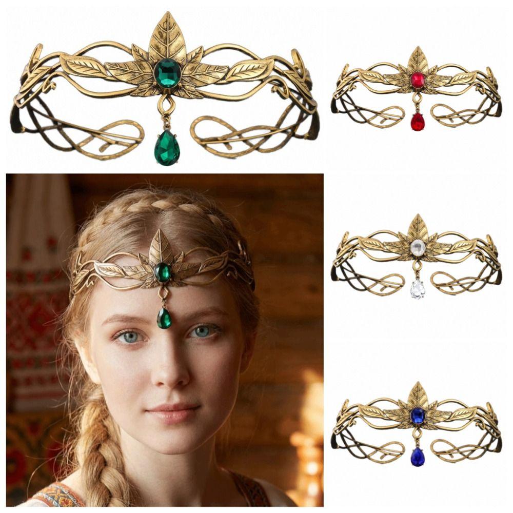 Elegant King Round Elves Crown Baroque Princess Diadems Bridal Hair Accessories  Wedding Ceremony
