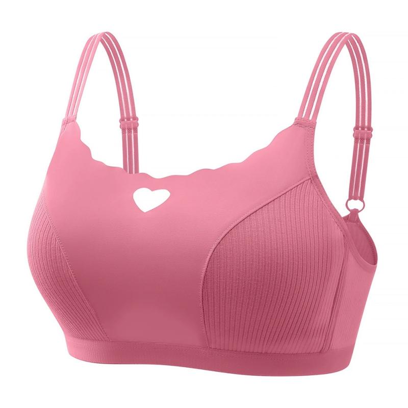 Women Heart Hollow Out Bra Breathable Gathered Bra