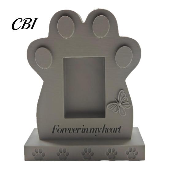 Commemorative Pet Keepsake Tombstone Dog Memorial Stone, with Built-in Photo Card Slot, 3D Butterfly And Ornament Paw Design, Ornament, for