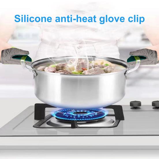 1Pc Silicone Insulated Gloves Cotton Filled Oven Mitts Heat Resistant Oven Gloves Kitchen Baking Grilling Helper
