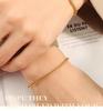 Marka 18K Gold-Plated Titanium Steel French Hollow Clavicle & Bracelet Set - Non-fading Minimalist Jewelry