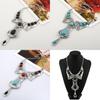 Pendant Turquoise Vintage Necklace With Alloy Chain And Multilayer Design