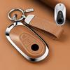 Metal Leather Car Remote Key Cover Case Holder shell Chain Fob For New C260L E300L S400L EQE GLC CLE C E S Class