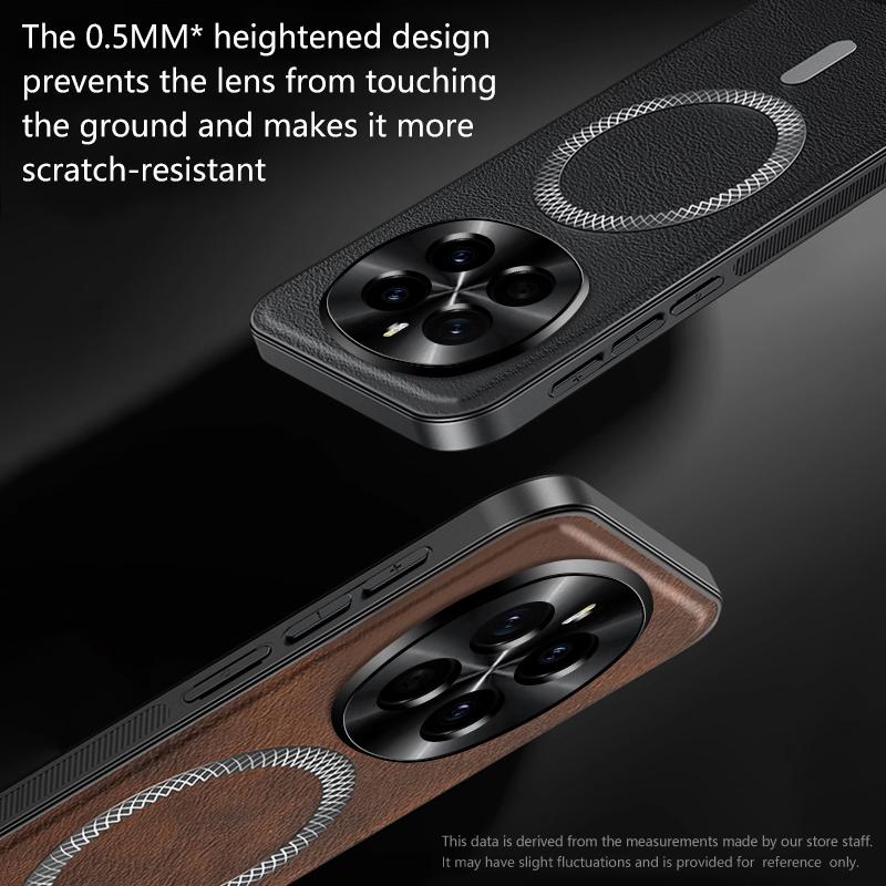 For Honor Magic 7 and Magic 7 Pro Case Magnetic Elegant Leather Wear-Resistant Lens Fully Covered Non-Slip Grip Edge Cover Shell