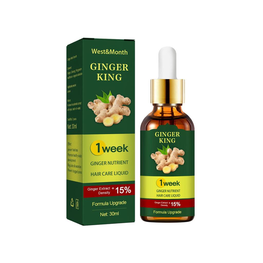 West&Month Ginger Hair Essence 30ml Thickening Hair Growth Serum Strengthens hair, repairs damage, reduces dandruff, improves frizz and dryness