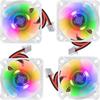 JYUDAUFU 4-Pack 4010 Fans DC 24V 3D Printer Fans Mini Brushless Slow Flash Cooling 40x40x10mm 5300rpm Illuminated Hydraulic Bearing Fans RGB