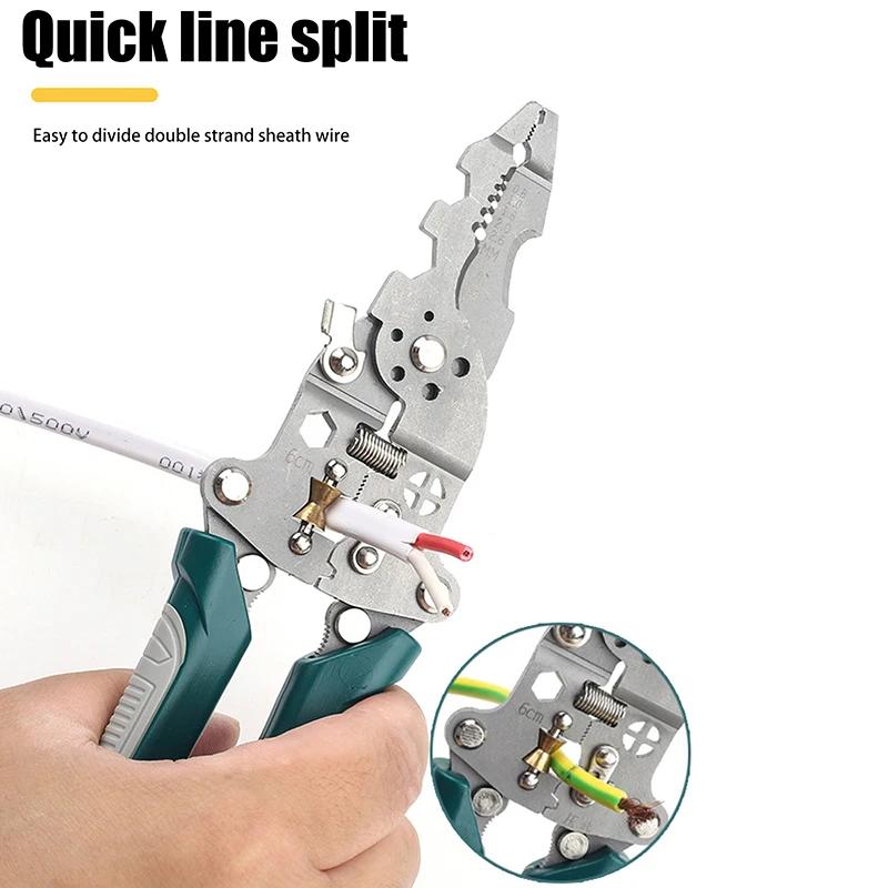 1Pcs Multifunctional Foldable Wire Stripper Pulley Design Multi-function Electrician Wire Splitter Crimping Pliers Hand Tool