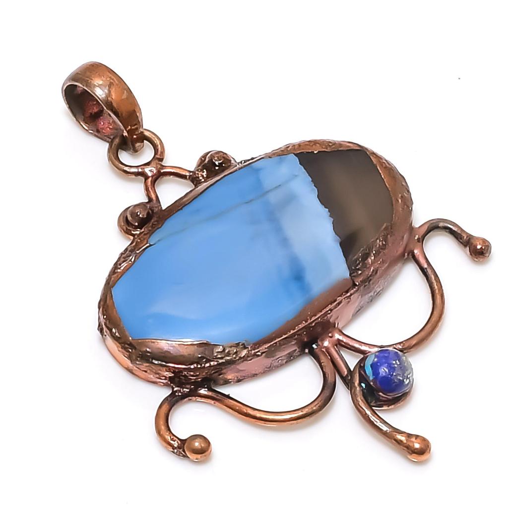 Owyhee Opal Pendant, Copper Electroformed Jewelry, Gemstone Pendant, Gift For Her Handmade Dainty Jewelry