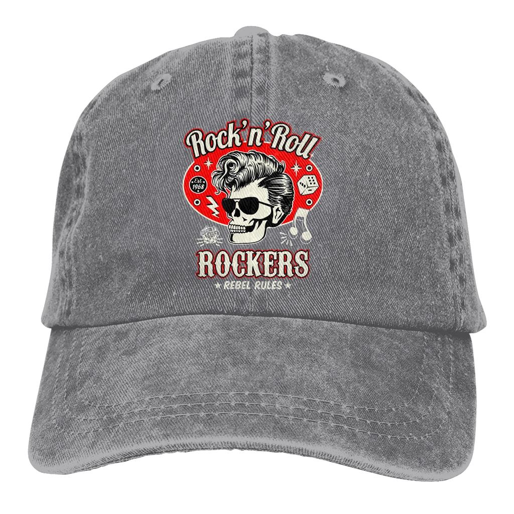 Πλυμένο Καπέλο Μπέιζμπολ Unisex Σκελετός Ζάρια Rockers Trucker Snapback Καπέλα Καπέλο Πατέρα Rockabilly Rock and Roll Καπέλα Γκολφ