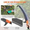 Manual Pole Saw, 7.3-27 Ft Extendable Tree Pruner, Sharp Steel Blade and Scissors High Branches Trimming, Branch Trimmer with Lightweight 8 Fiberglass