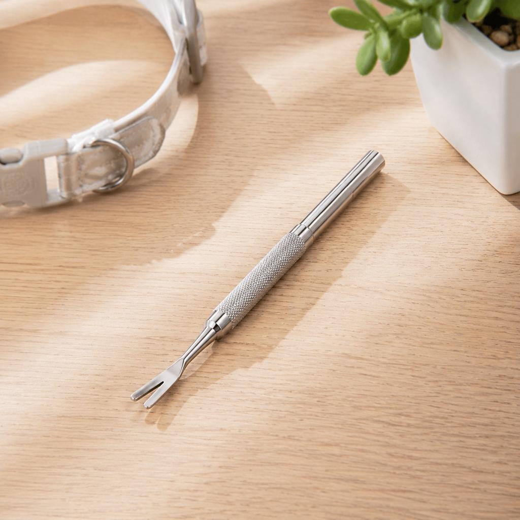 Stainless Steel Pet Tick Remover Tool Flea Comb Cleaner for Dogs and Cats Durable Anti-Rust Itch Relief Grooming Fork
