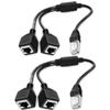RJ45 Network 1 to 2 Port Ethernet Adapter Splitter,  RJ45 1 Male to 2 Female LAN Ethernet Splitter Adapter Cable Suitable Super