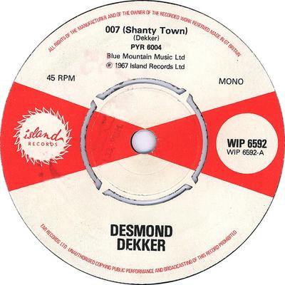 7inch Record DESMOND DEKKER / HOPETON LEWIS / DE - 007 (Shanty Town) / Cool Collie / J WIP6592 Island Records 1980 UK Reggae, Ska & Dub Used