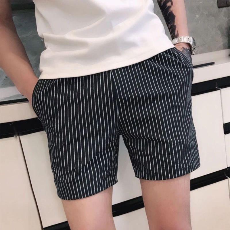 Neue Sommermode Trendige Herren Casual Sport High Waist Slim Fit Streifendruck Übergröße Vielseitig Einfach Super Shorts