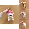 Cute Butterfly Bow Bear Plush Keychain With Gold Keyring For Bag Decor