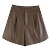 High-Waisted Slimming Leather Shorts - Autumn Casual, Versatile & Trendy