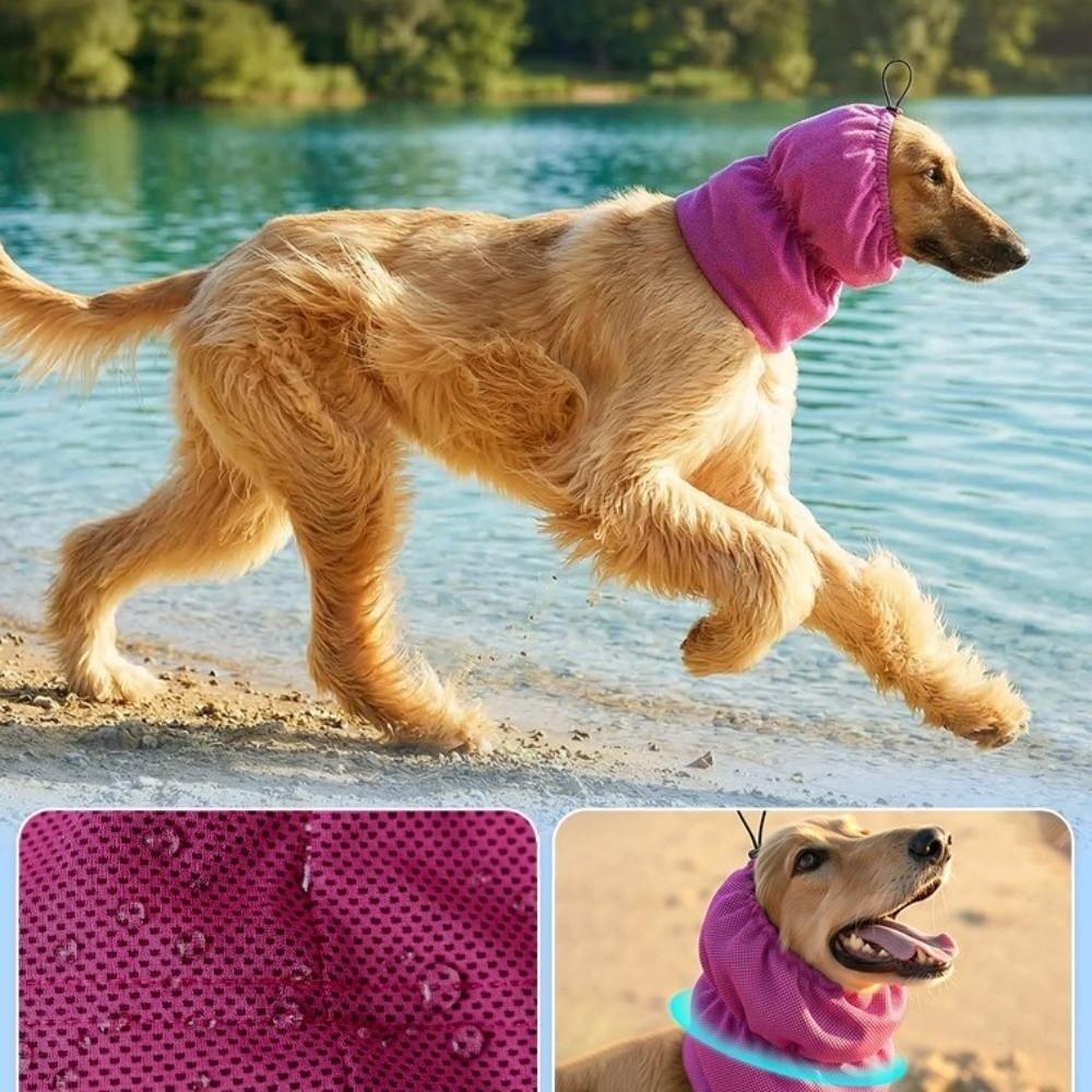 Elastic Mesh Dog Cooling Head Cover Anti Insect Mosquito Pet Neck Gaiter  Noise Protection