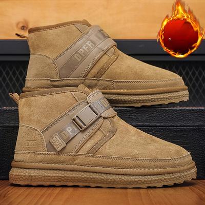 Men's Snow Boots Winter New Casual All-match Cotton Boots Non-slip Breathable Fleece-lined Warm Short Boots Cotton Shoes