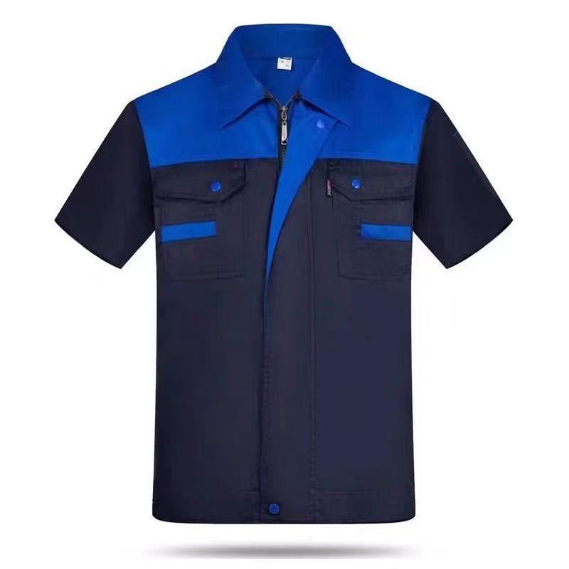 Custom Short Sleeve Workwear Set for Auto Repair and Construction - Wear-Resistant Labor Protection Clothing