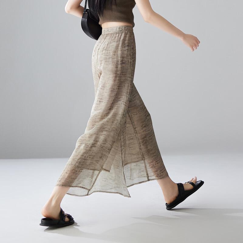 SOFSIL Retro Print Wide-Leg Cropped Pants