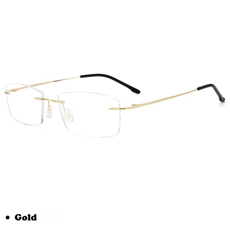 Ultralight Rimless Myopia Glasses Vintage Retro Men Business NearSight Eyeglasses Finished Frameless Frame Minus Eyewear Diopter