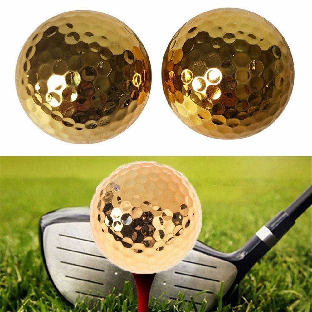 Double Layer Golden Golfs Ball Exquisite Practice Ball  For Golfer Training Aid Accessory