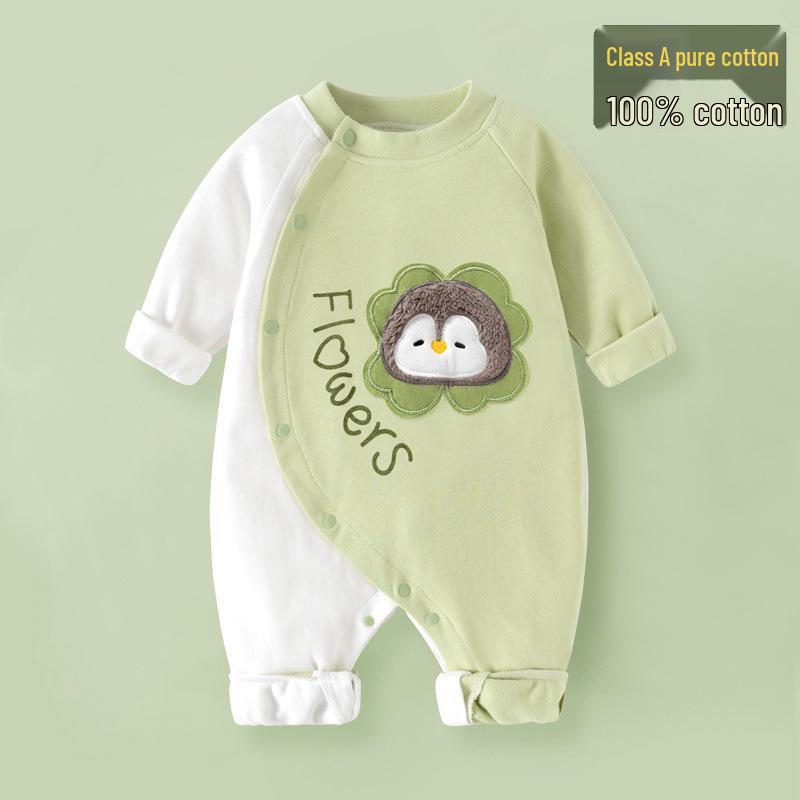 Exklusiver Langarm-Baby-Strampler – Reiner Baumwoll-Krabbelanzug für Frühling und Herbst