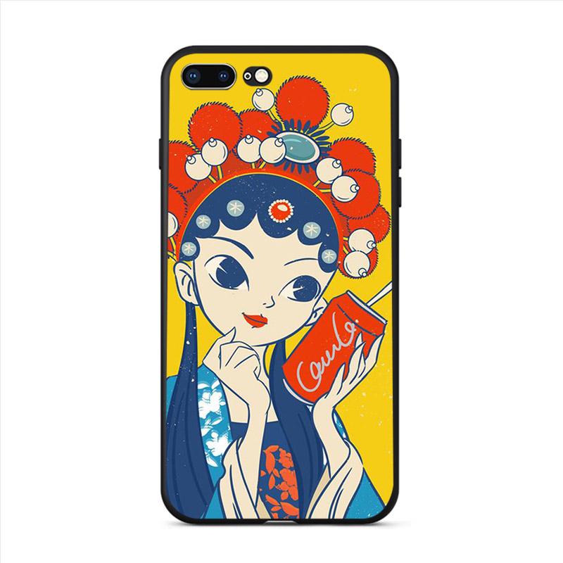 Funny Peking Opera Girl Phone Case For Apple Iphone 13 12 Mini 11 Pro Max Luxury Mobile Shell X XR 7 8 6 Plus SE XS 5 Hard Cover