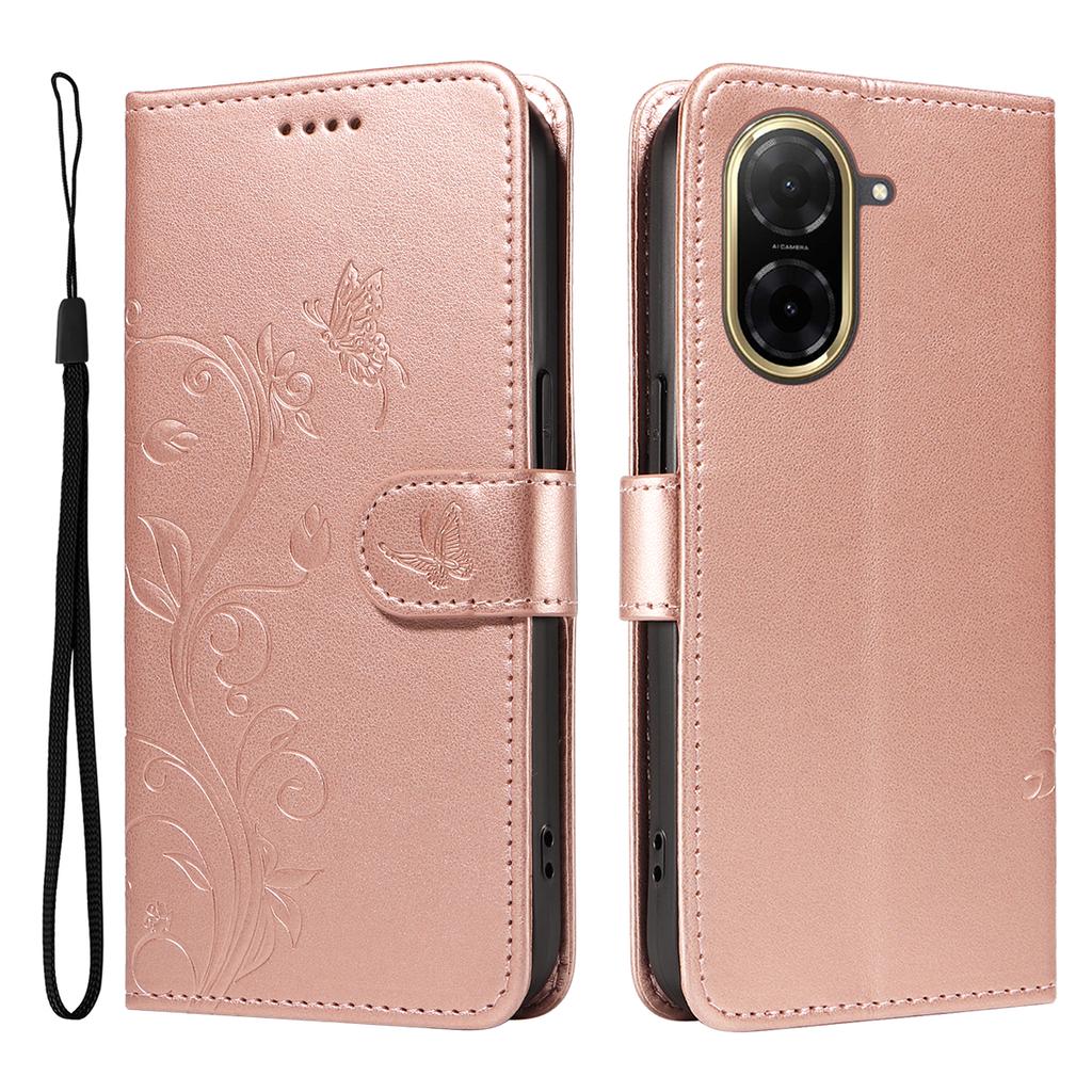 Pentru Xiaomi Poco C71 4G/Xiaomi Redmi A5 4G (171.7*77.8*8.3mm) Huse din piele PU cu model floral, portofel cu suport, husă pentru telefon cu curea