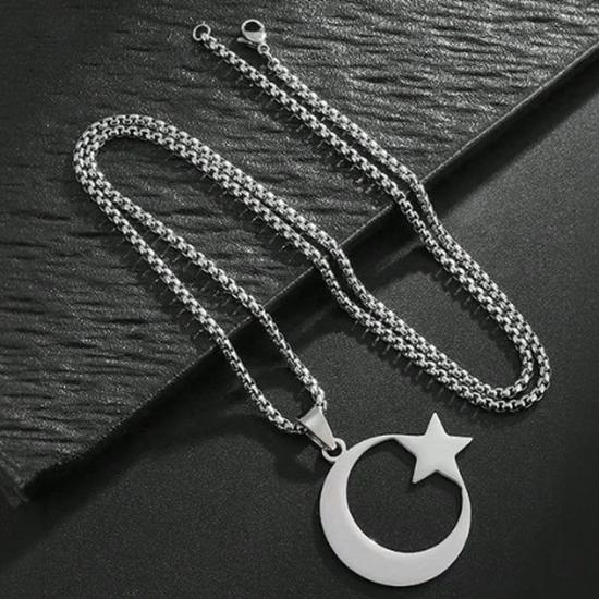 Trend Japon ve Kore Yıldız ve Ay Paslanmaz Çelik Choker Kolye