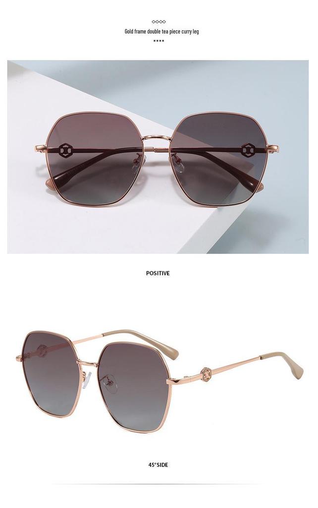 European & American Fashion Polygonal Polarized Sunglasses - UV Protection Metal Frame for Women