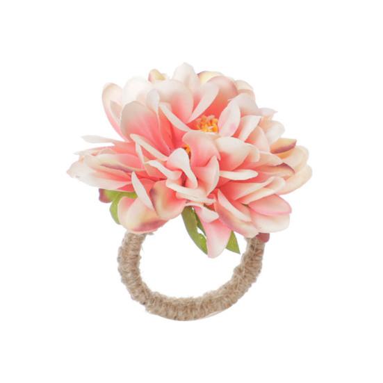 Artificial Flower Napkin Ring Farmhouse Rustic Jute Rope Dinner Napkin Holder Buckle Birthday Wedding Party Hotel Restaurant Table Decoration