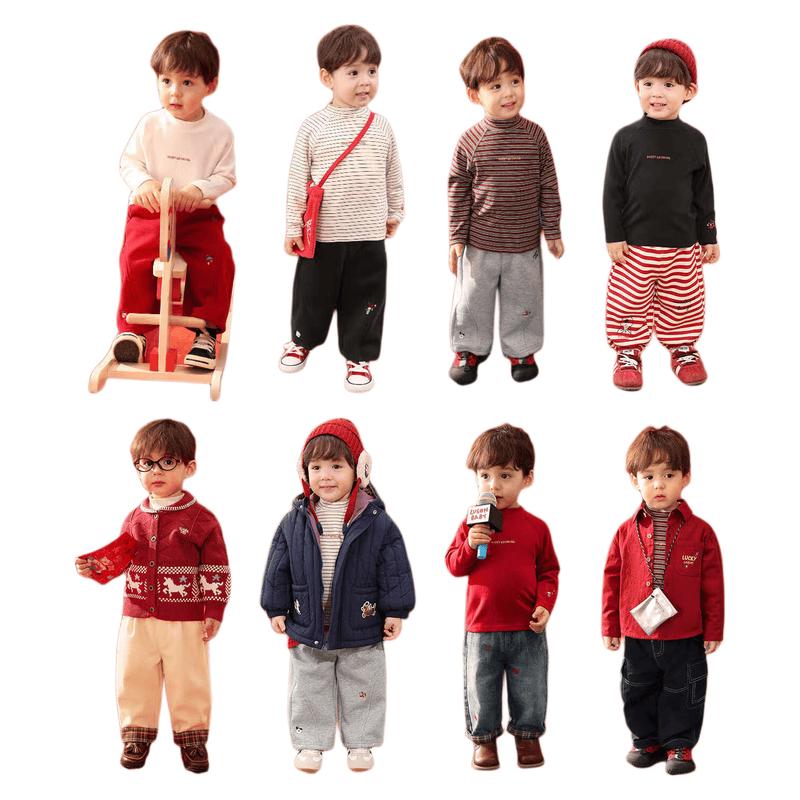 LUSON Baby Boys' Semi-High Collar Long-Sleeve T-Shirt