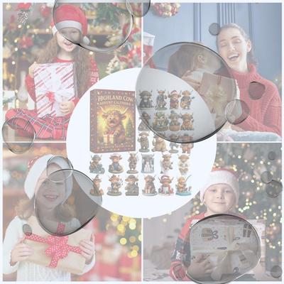Highland Cow Advent Calendar 2025 24 Days Christmas Countdown Calendar Christmas Advent Calendar Holiday Gift for Cow Lovers