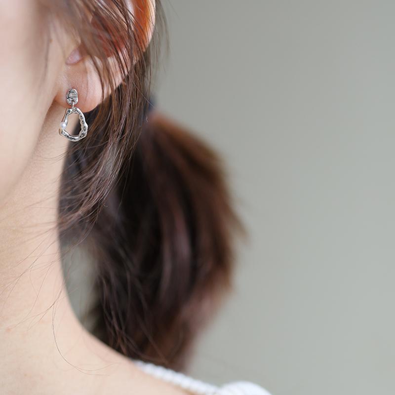 ANENJERY Unregelmäßige Perlen-Tropfenohrringe für Damen, geometrische Barock-Ohrringe, Party-Schmuck