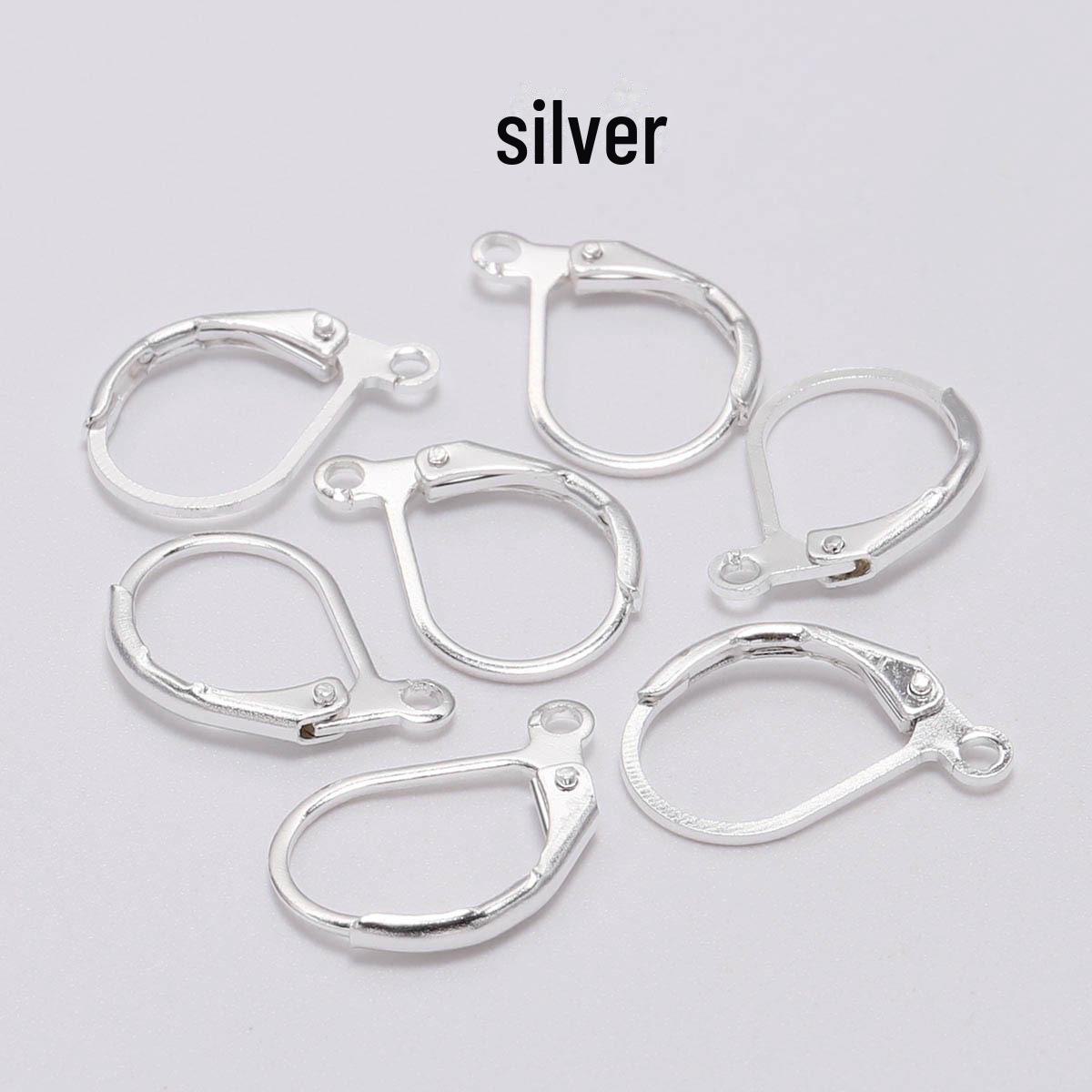 

Весенняя французская D-образная клипса-крючок для ушей для самодельных украшений - модная и простая 15*10mm [20 pcs/pack/7g]