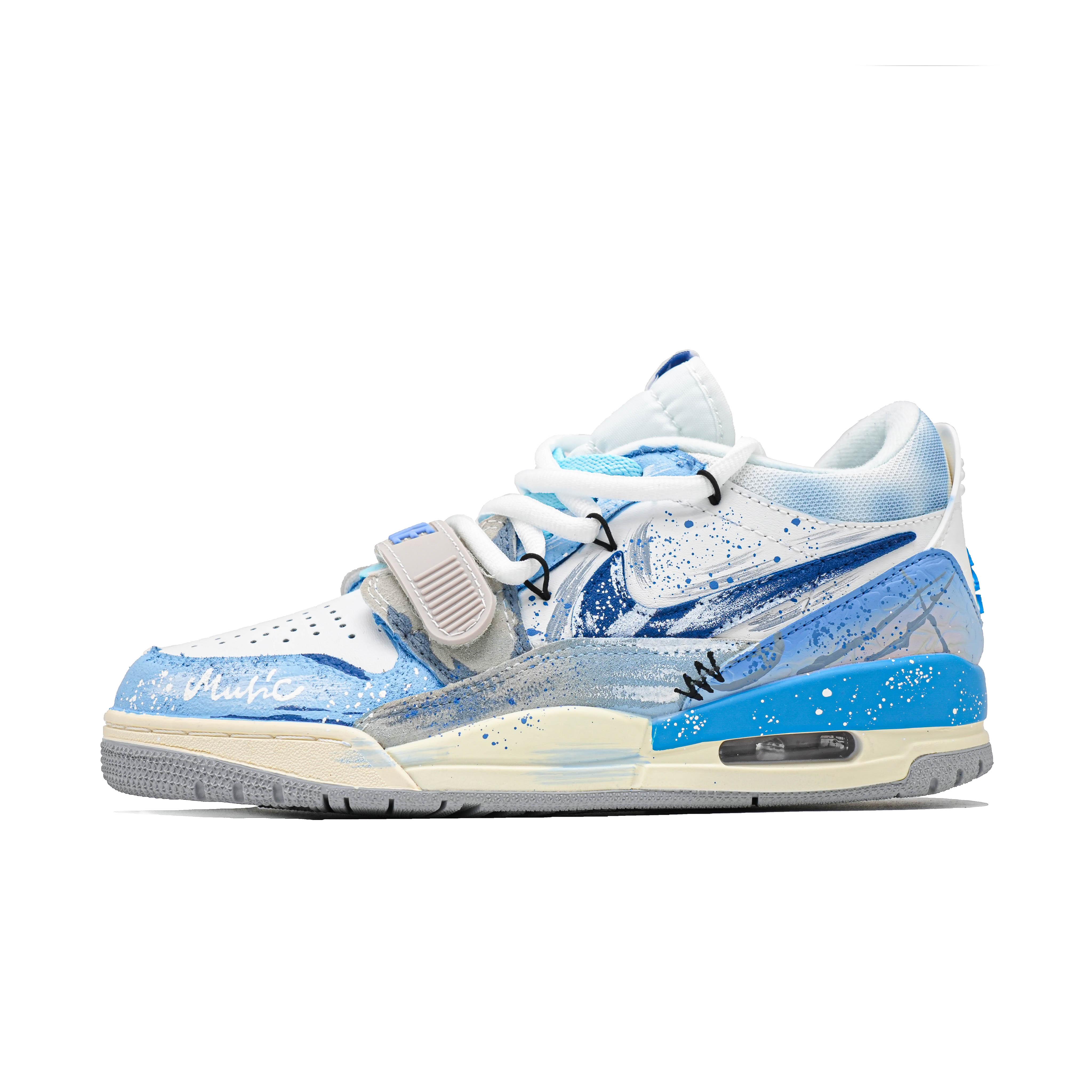 

Jordan Legacy 312 Sea Tide Navigation Synthetic Leather Cushioning, Wear Resistant Low top Vintage Basketball Shoes CD7069-141(Team947-) 37.5