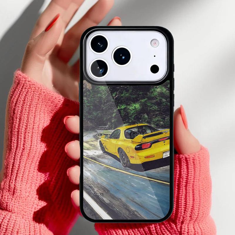 Initial= D Drift Phone Case for iPhone 17 16 15 14 13 Pro Max Back Cover for 12 11 Pro Coque